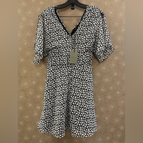🔥🔥🔥NEW All Saints Ivey Floral Split Sleeve Mini Dress - Picture 6 of 13